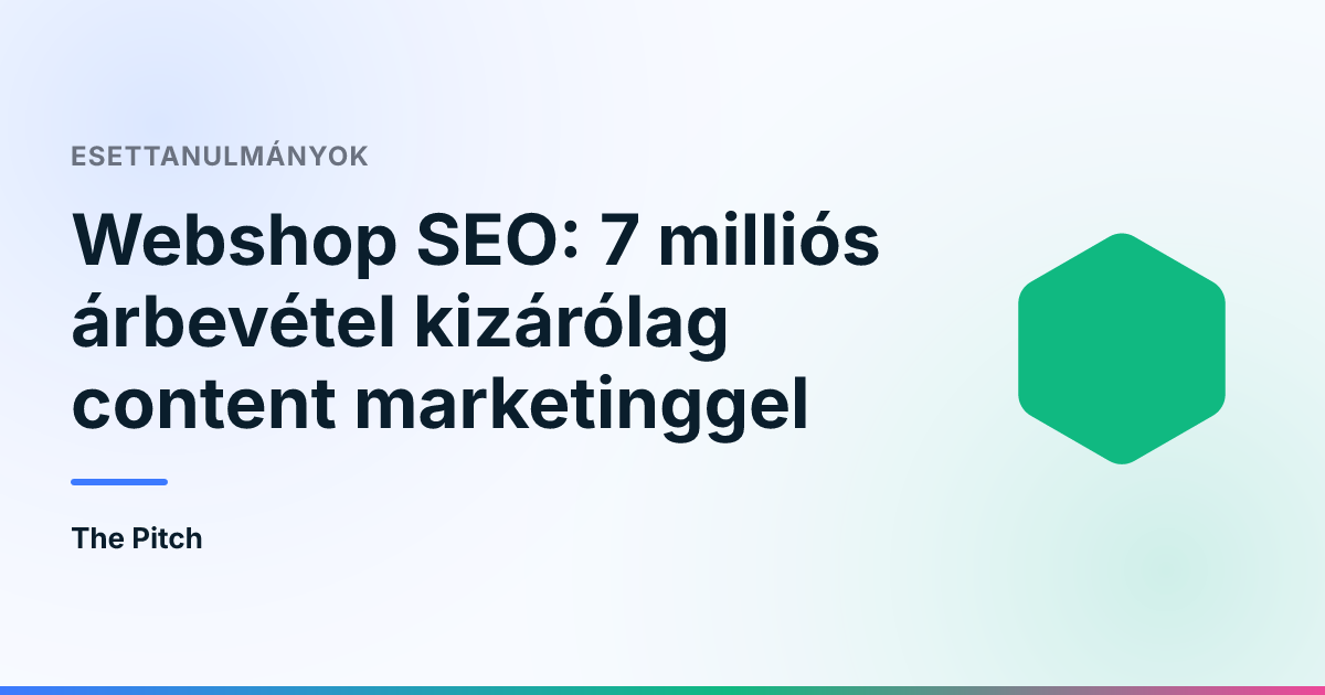 Webshop SEO: 7 milliós árbevétel kizárólag content marketinggel
