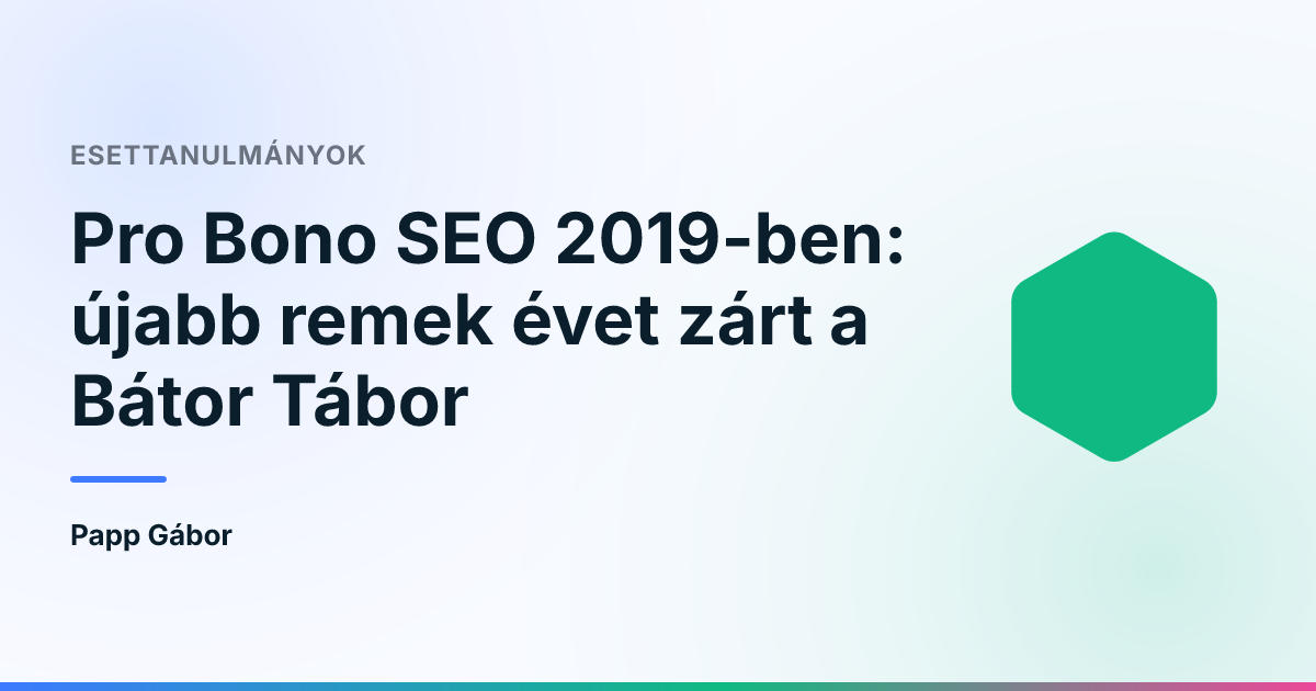 Pro Bono SEO 2019-ben: újabb remek évet zárt a Bátor Tábor