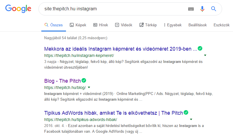 Google keresés site