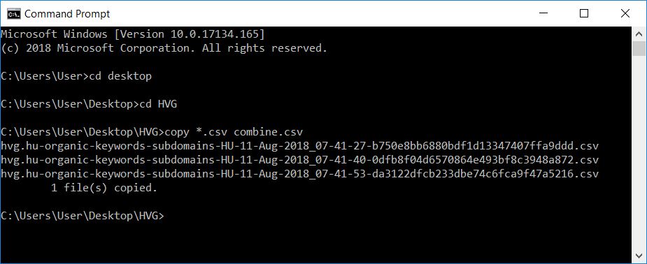 command prompt csv combine