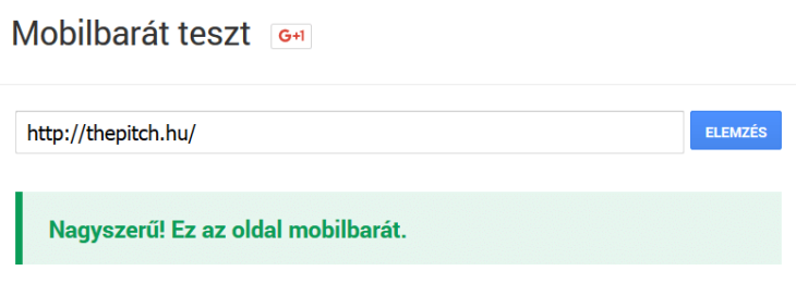 The Pitch sikeres mobilbarát teszt