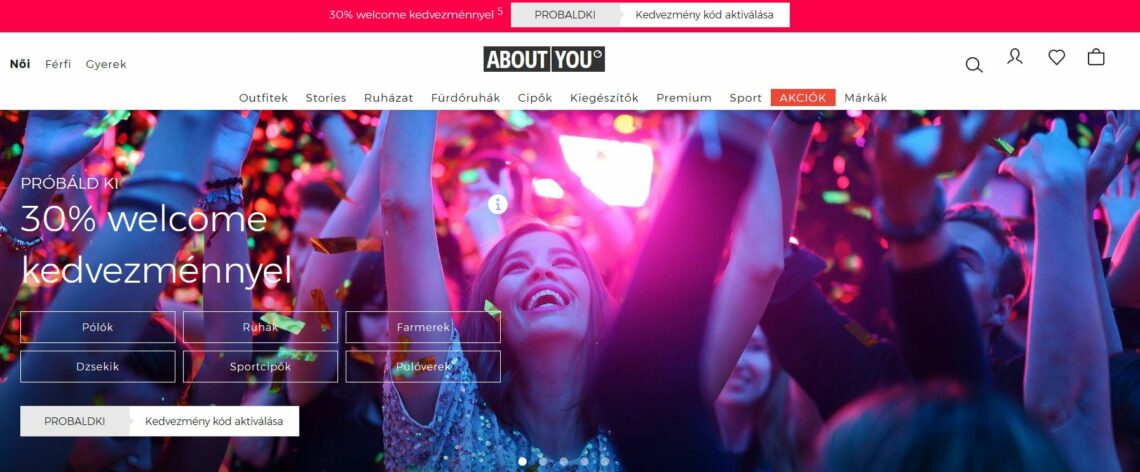 aboutyou.hu landing page
