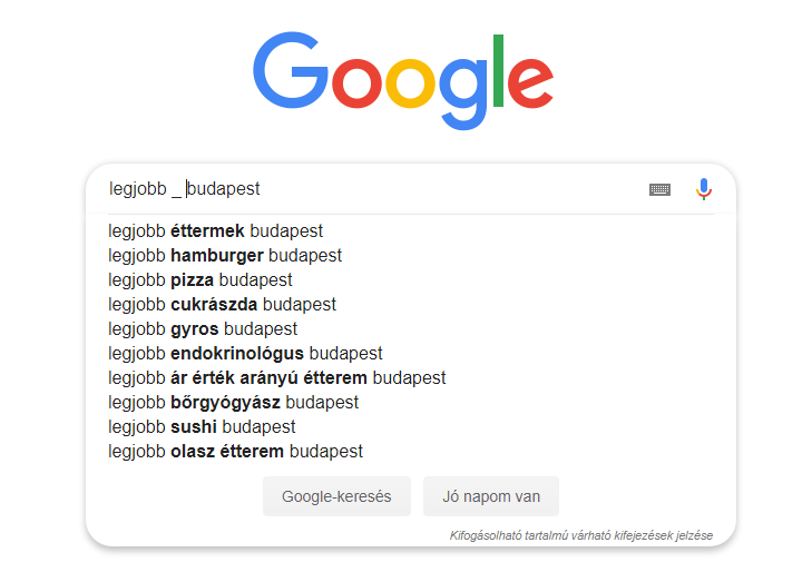 Google keresés aláhúzás