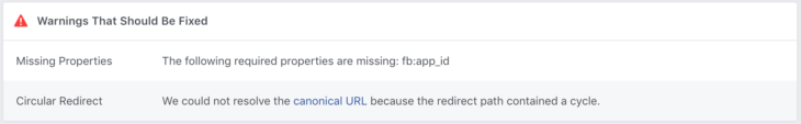 facebook debugger hibaüzenet