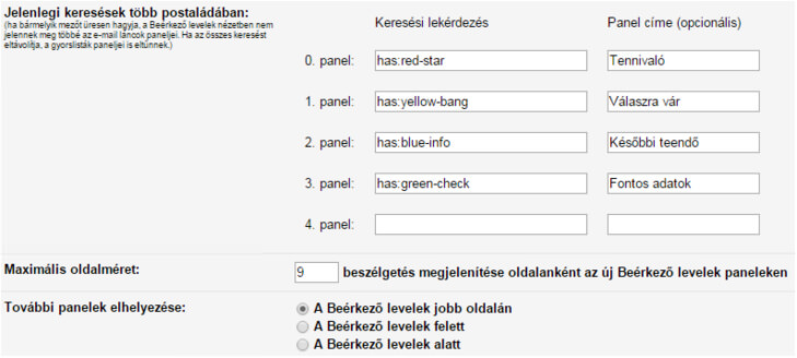 Gmail jelölők beállítása