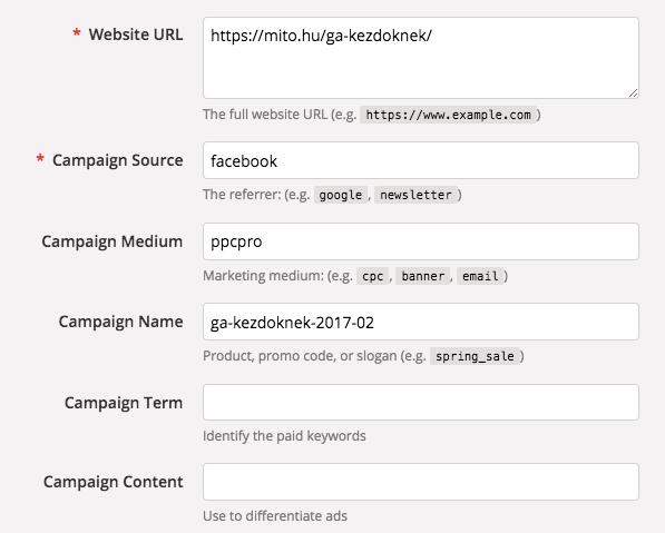 Google Analytics utm paraméter