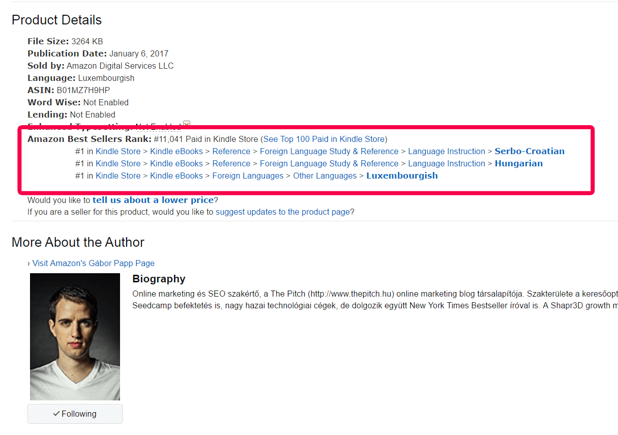 Amazon Best Seller Rank