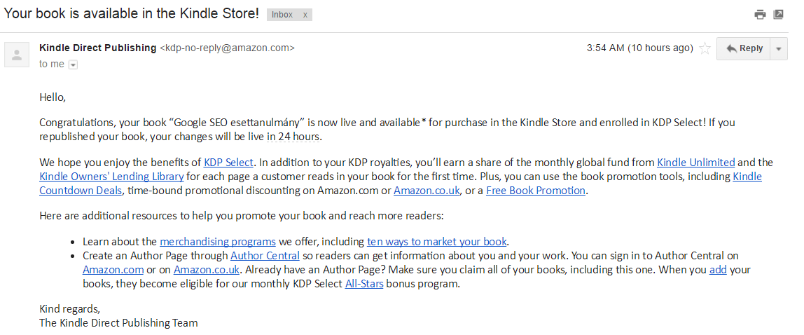 Amazon ebook review folyamat