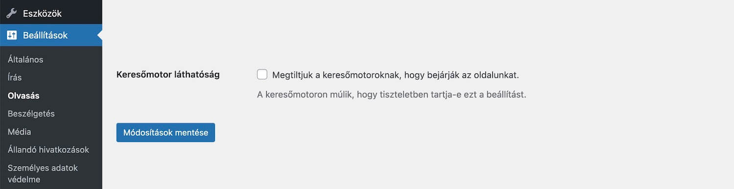 Noindex beállítása WordPress-ben