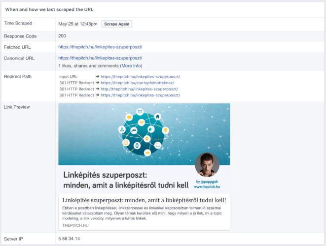 facebook debugger cache