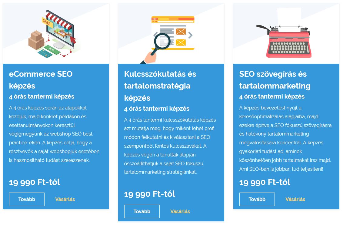tantermi seo képzés