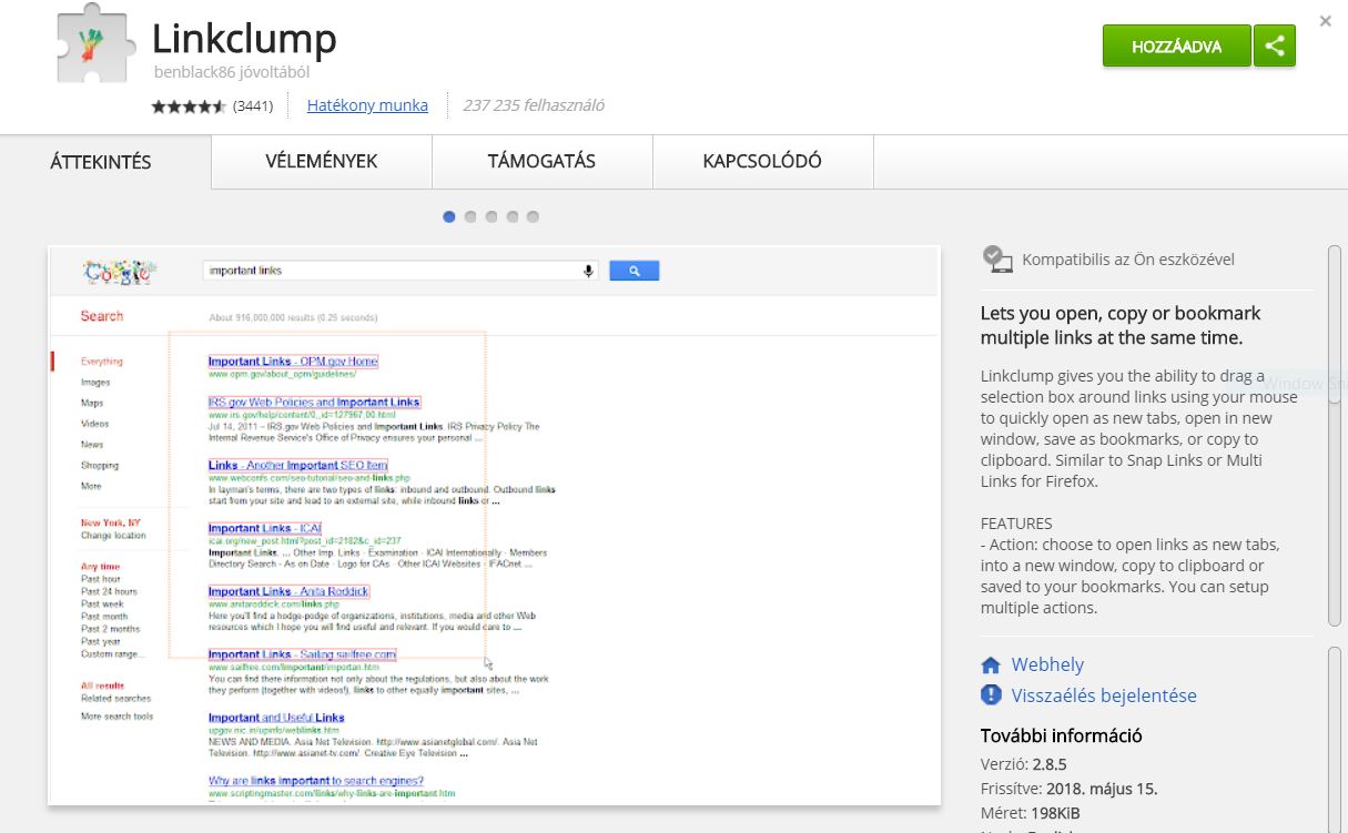 linkclump copy paste URL