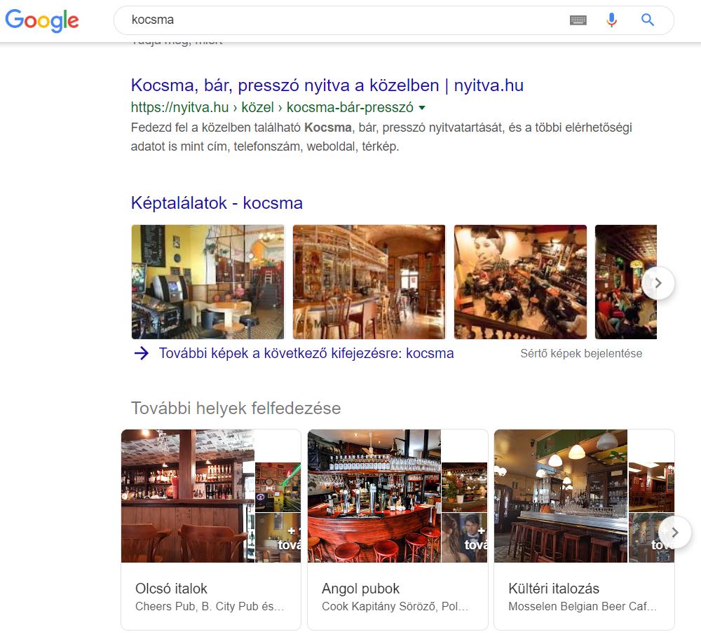SERP Discover more places