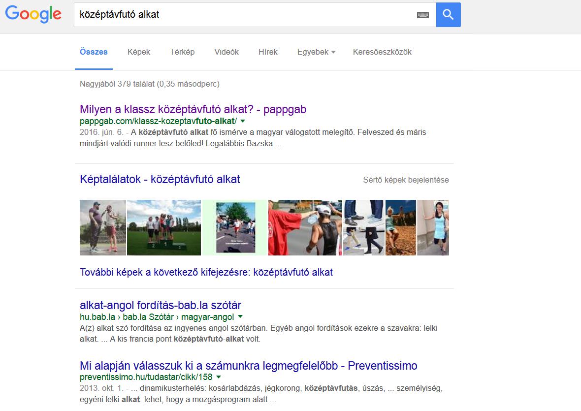 Google keresőoptimalizálás középtávfutó alkatra