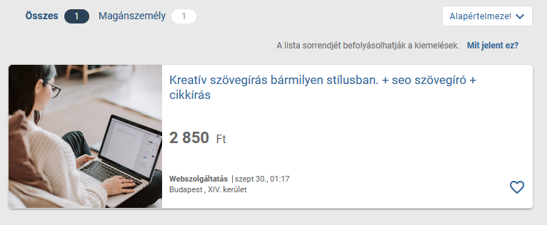 seo szövegírás hirdetés