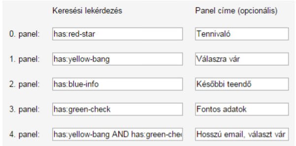Gmail jelölők beállítása