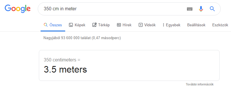 Google keresés in