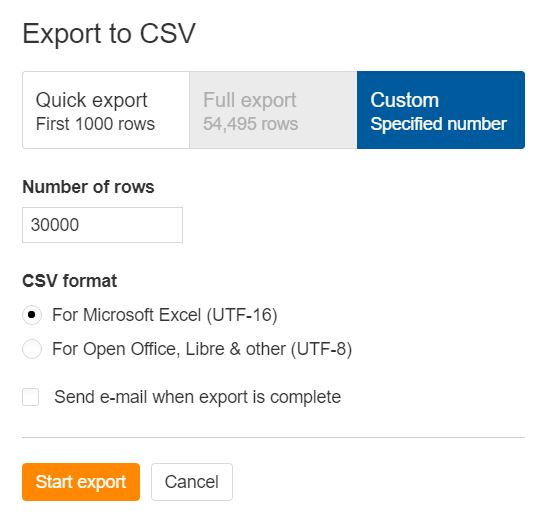 OTP keyword export sor maximum
