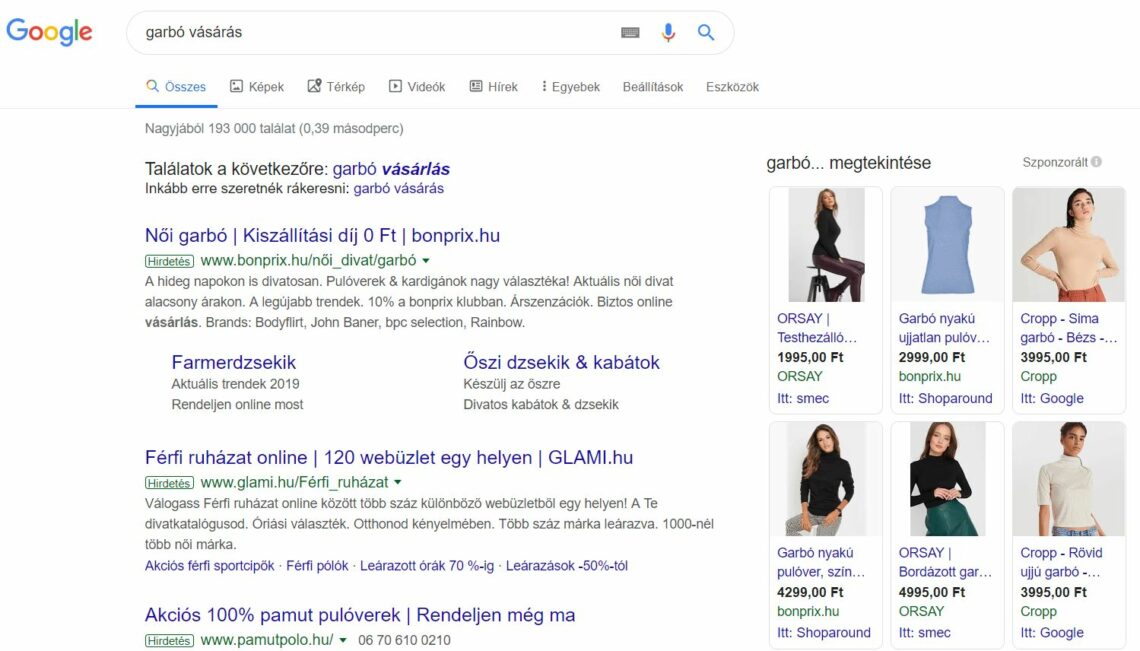 SERP Shopping