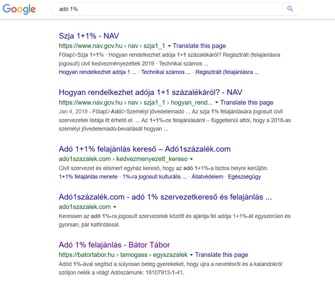 nyugalmi időszak adó 1%