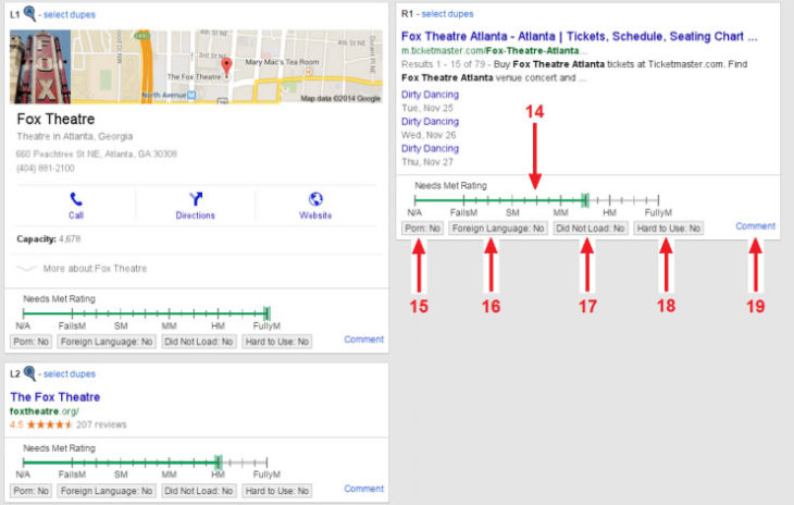 Google minőségi értékelőlap