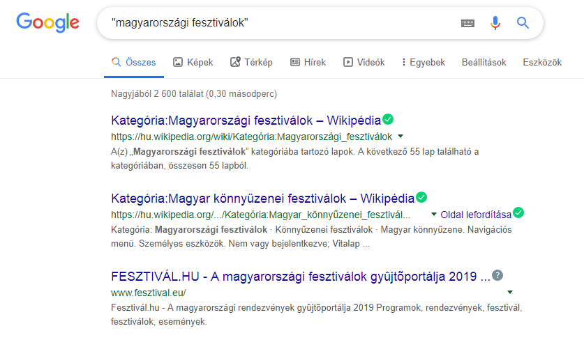 Google keresés idézőjel
