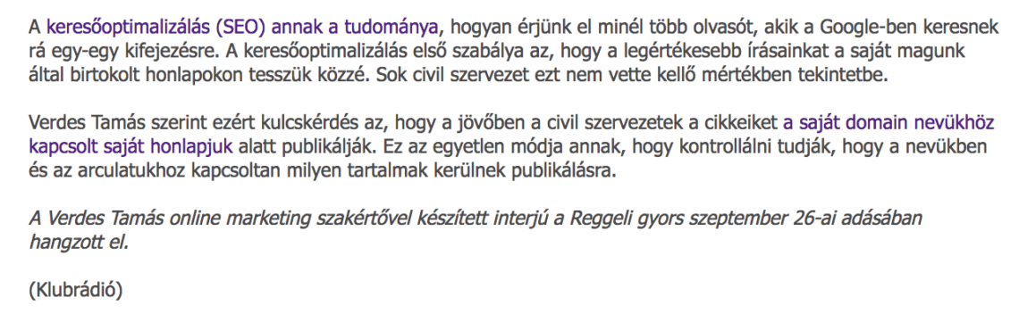 link rádióinterjúból