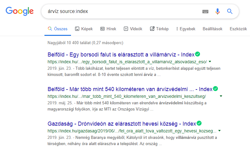 Google keresés source